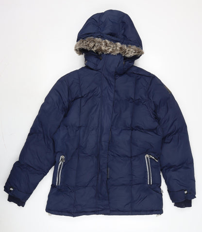 Sexe Womens Blue Parka Coat Size L Zip