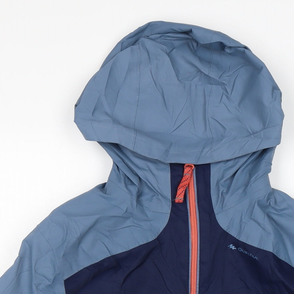 DECATHLON Girls Blue Anorak Coat Size 13-14 Years Zip