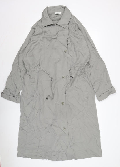Masita Womens Grey Overcoat Coat Size L Button