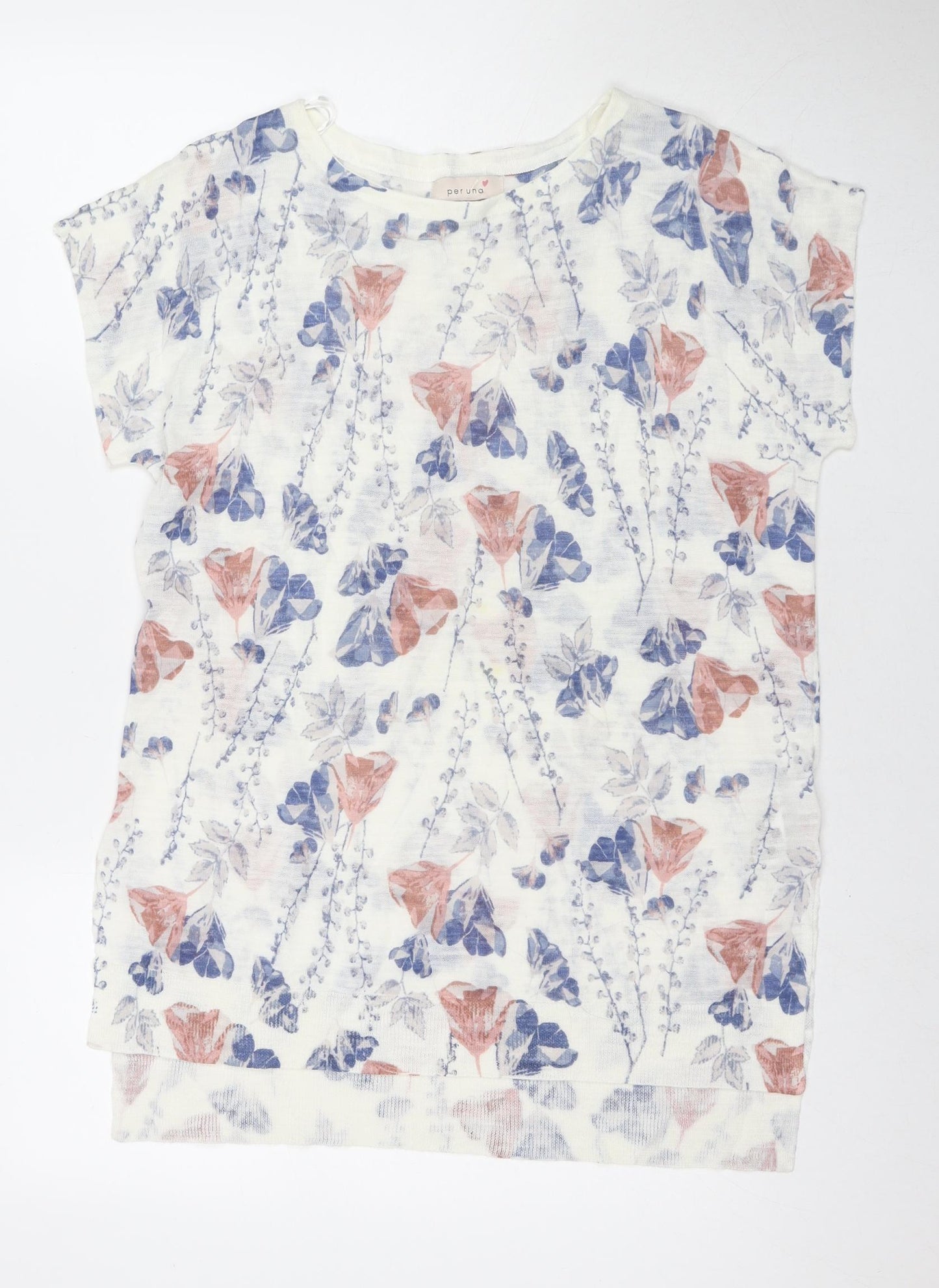 Womens UK Size 14 Per Una White Tunic T-Shirt