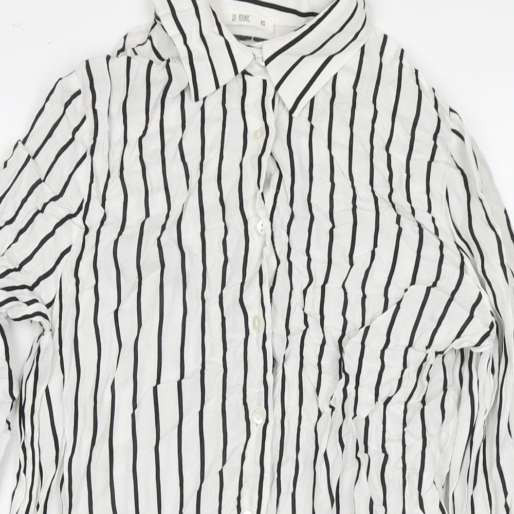 Womens UK Size XS Defacto White Tunic Button-Up