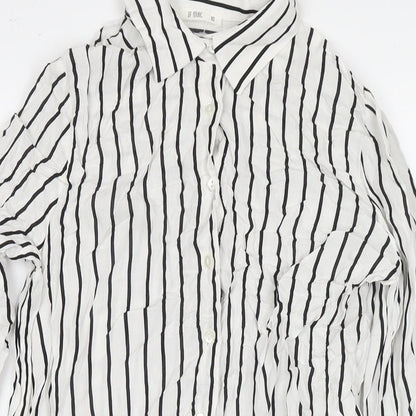 Womens UK Size XS Defacto White Tunic Button-Up