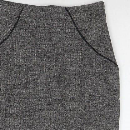 Oasis Womens Grey Polyester A-Line Skirt Size 8 Zip