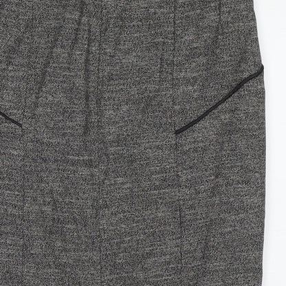 Oasis Womens Grey Polyester A-Line Skirt Size 8 Zip