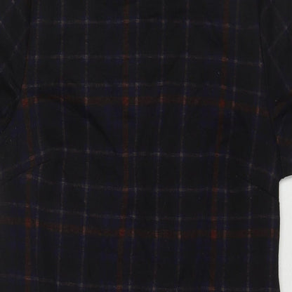New Look Womens Black Check Polyester A-Line Size 8 Round Neck Pullover