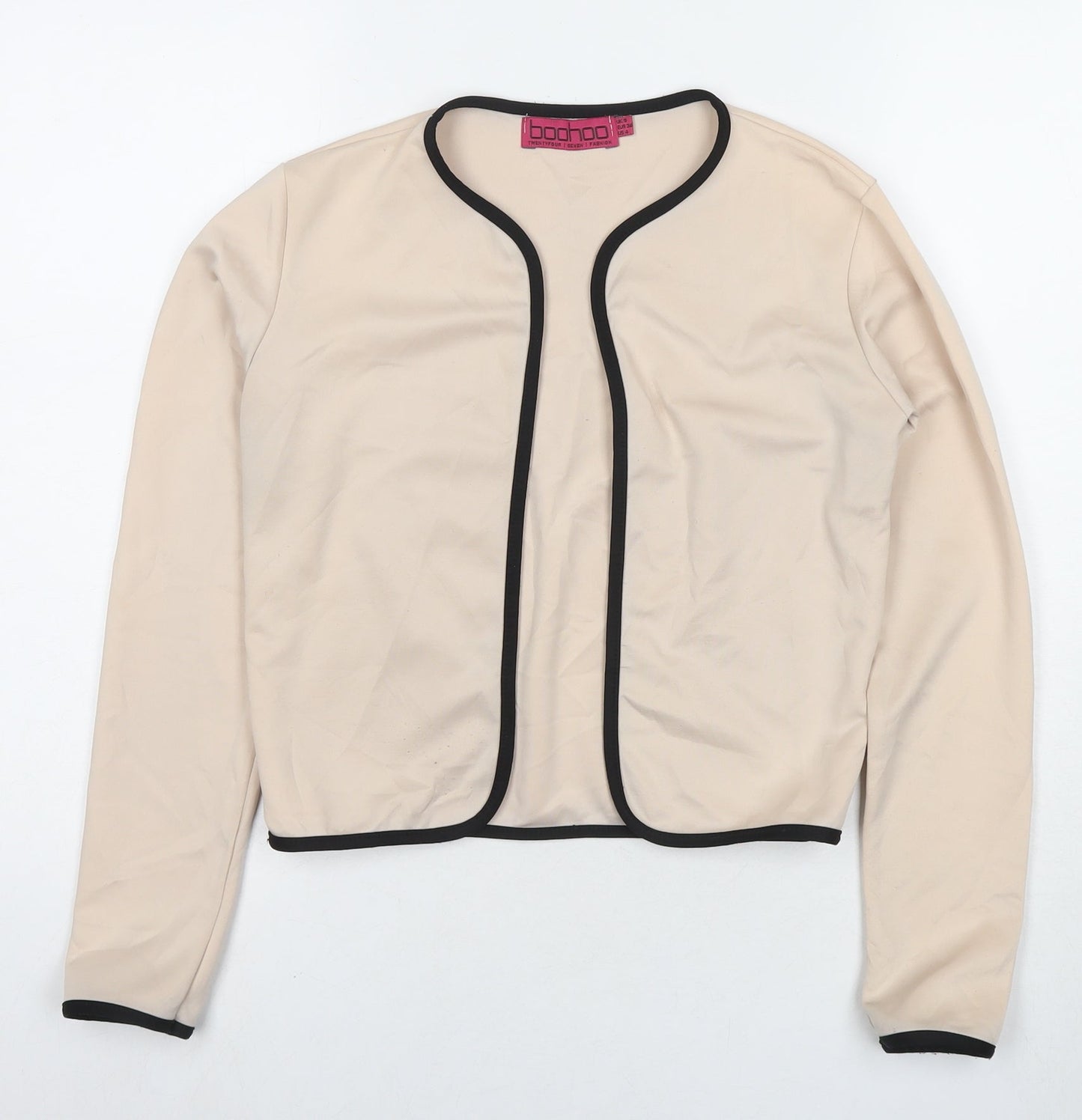 Boohoo Womens Beige Polyester Kimono Blouse Size 8 V-Neck