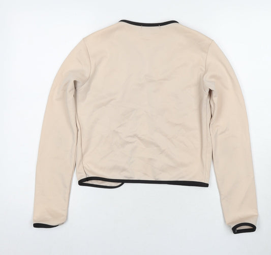 Boohoo Womens Beige Polyester Kimono Blouse Size 8 V-Neck