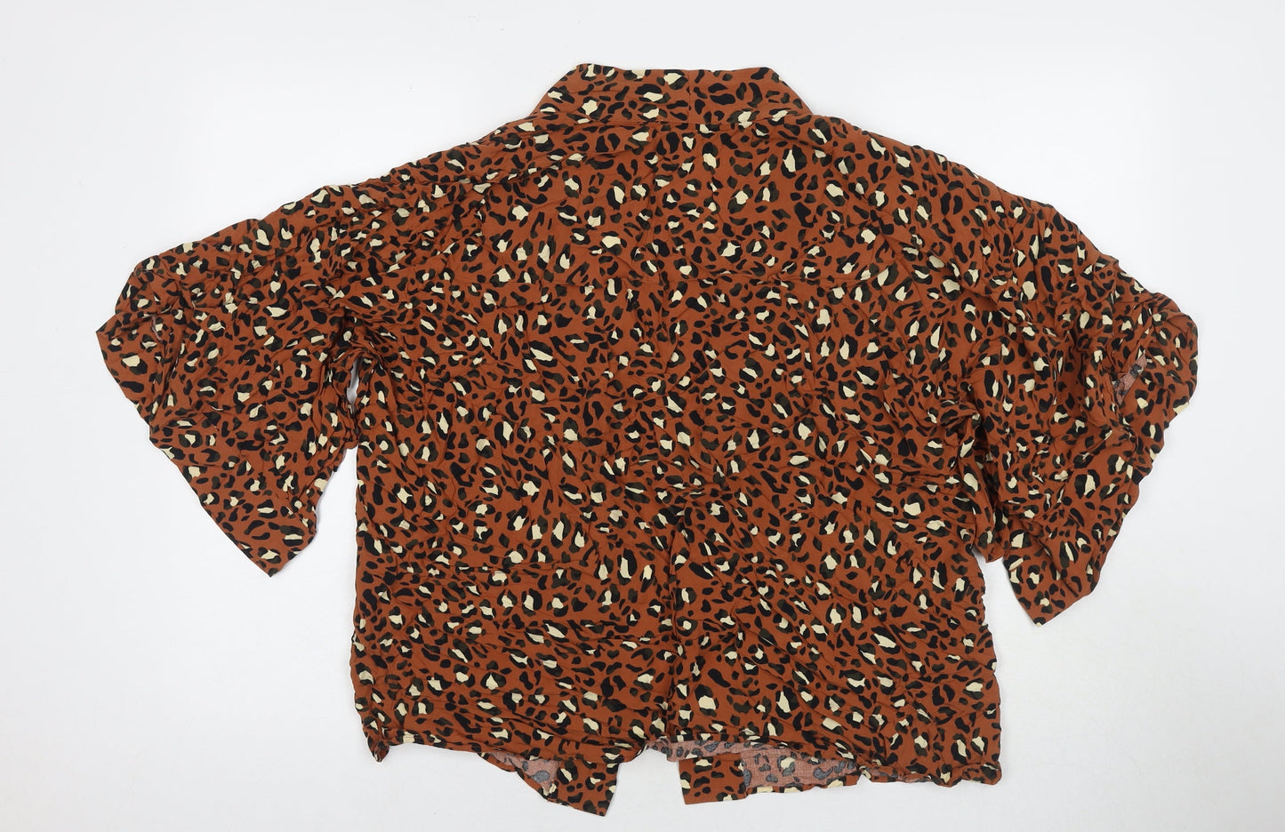 Womens UK Size M Warehouse Brown Kimono Blouse