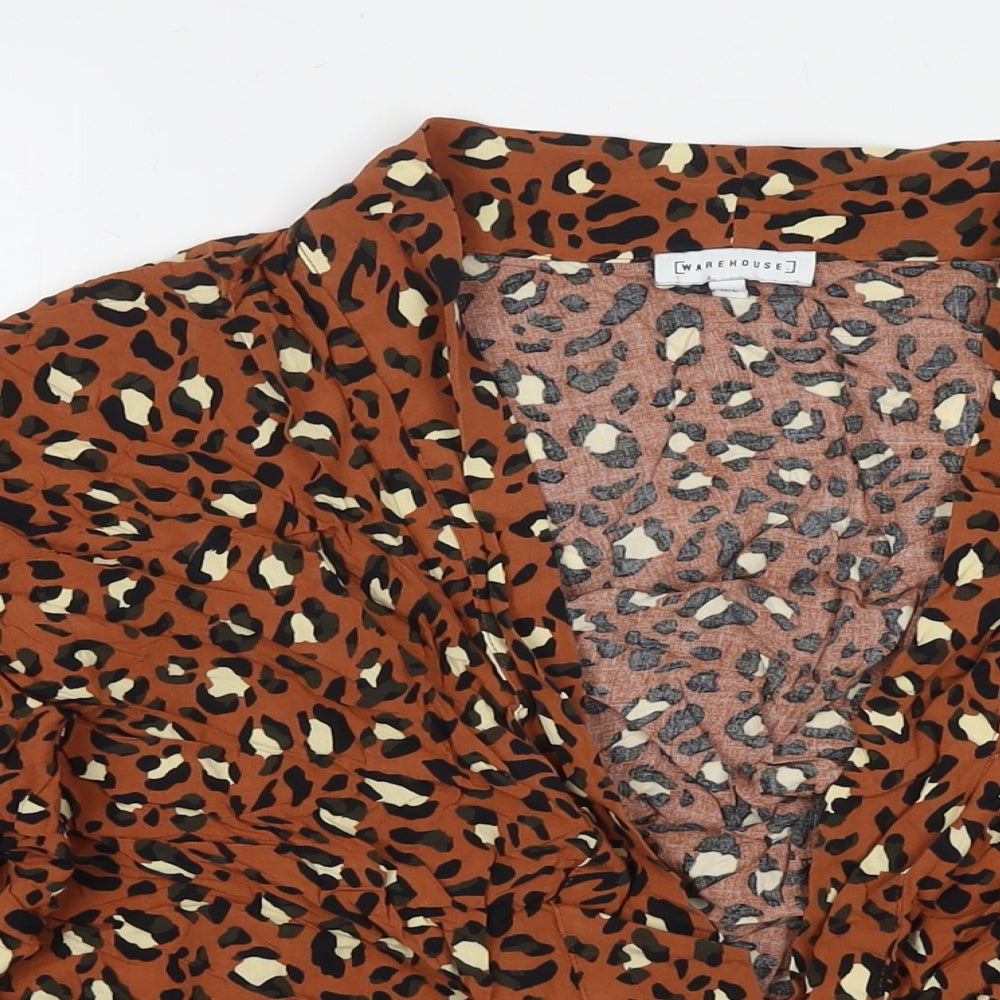 Womens UK Size M Warehouse Brown Kimono Blouse