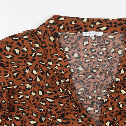 Womens UK Size M Warehouse Brown Kimono Blouse