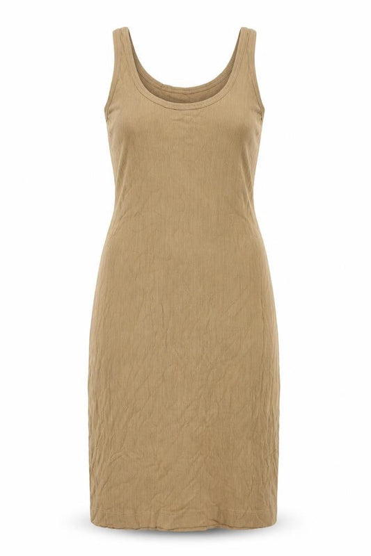 Arket Womens Brown Polyester Tank Dress Size S Round Neck Pullover