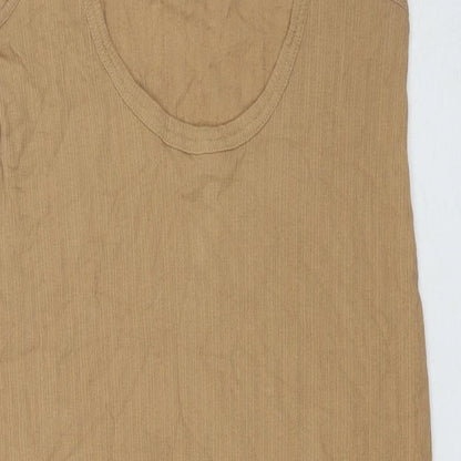 Arket Womens Brown Polyester Tank Dress Size S Round Neck Pullover