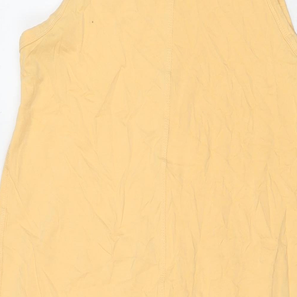 NEXT Womens Orange Cotton Tank Dress Size 12 Round Neck Pullover