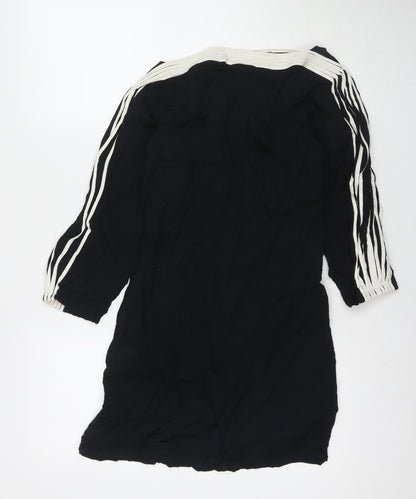 Jesire Womens Black Viscose A-Line Size 6 Boat Neck Zip