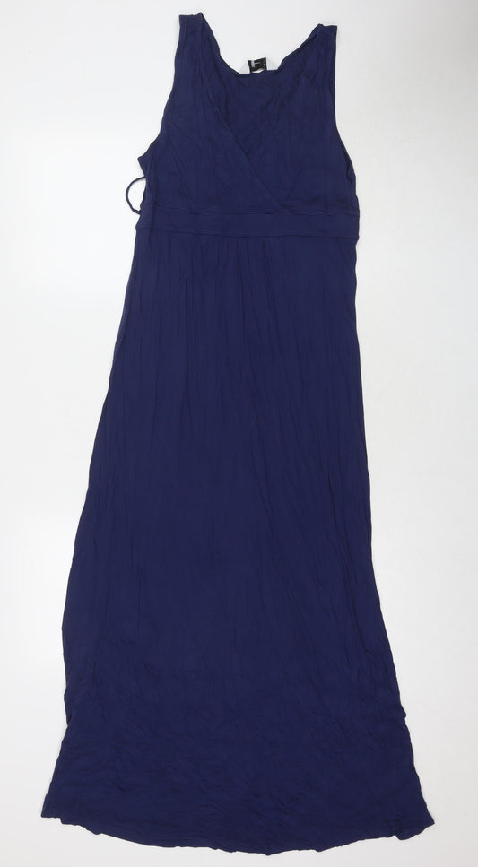 Dorothy Perkins Womens Blue Viscose A-Line Size 12 Scoop Neck Pullover