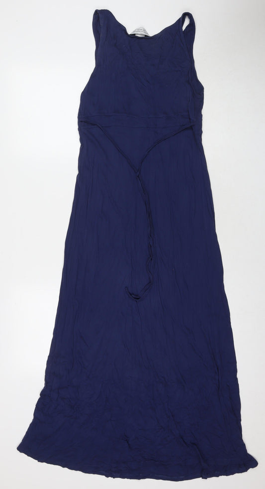 Dorothy Perkins Womens Blue Viscose A-Line Size 12 Scoop Neck Pullover