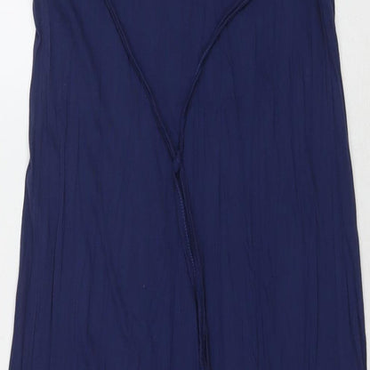 Dorothy Perkins Womens Blue Viscose A-Line Size 12 Scoop Neck Pullover