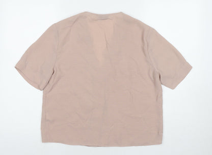 Womens UK Size 10 Topshop Beige Basic Button-Up