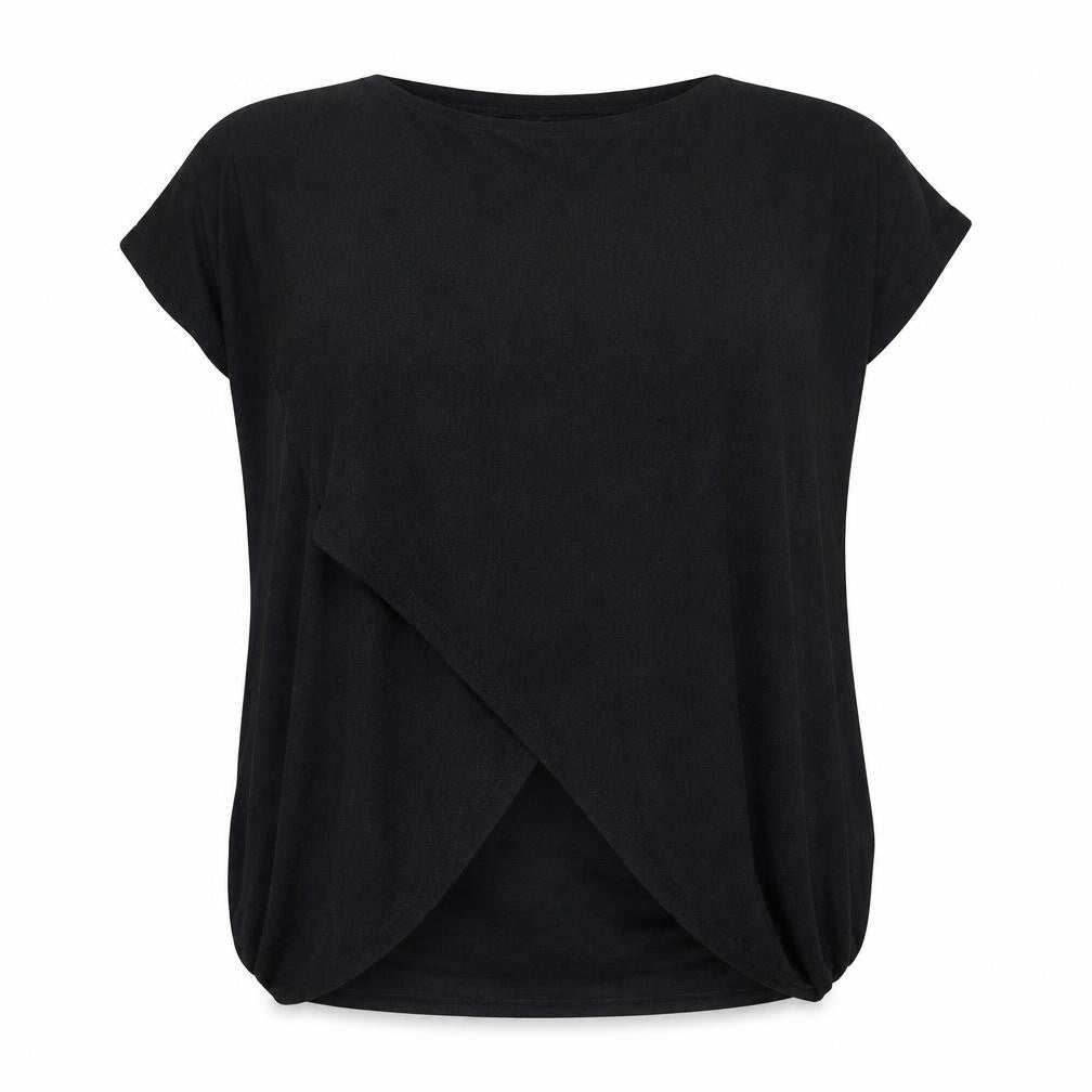 Marks & Spencer Womens Black Polyamide Basic Blouse Size 24 V-Neck