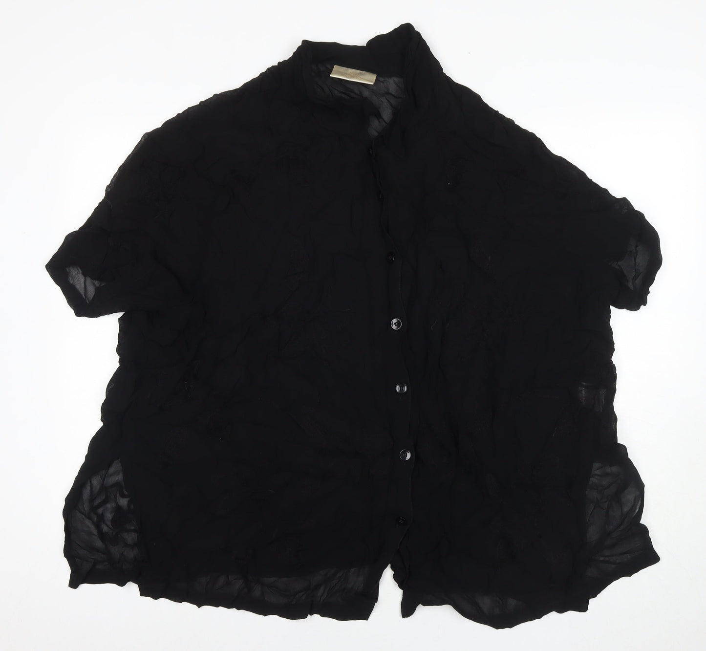 Womens UK Size 26 Ann Harvey Black Basic Button-Up