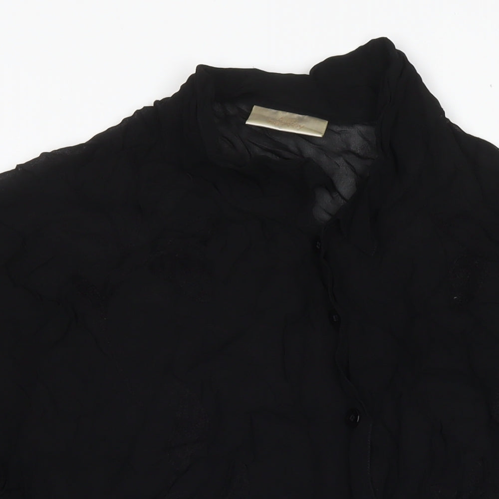 Womens UK Size 26 Ann Harvey Black Basic Button-Up
