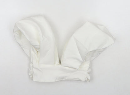 Womens UK Size 4 Zara White Cropped Blouse