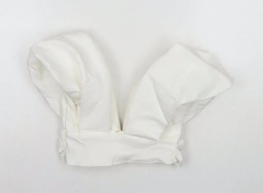Womens UK Size 4 Zara White Cropped Blouse