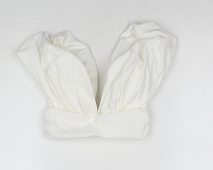 Womens UK Size 4 Zara White Cropped Blouse