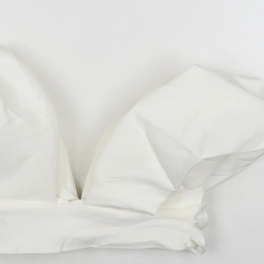 Womens UK Size 4 Zara White Cropped Blouse