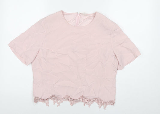 Womens UK Size 14 Country Casuals Pink Basic Blouse