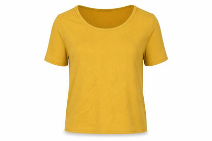 Womens UK Size 14 Select Yellow Basic T-Shirt