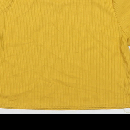 Womens UK Size 14 Select Yellow Basic T-Shirt