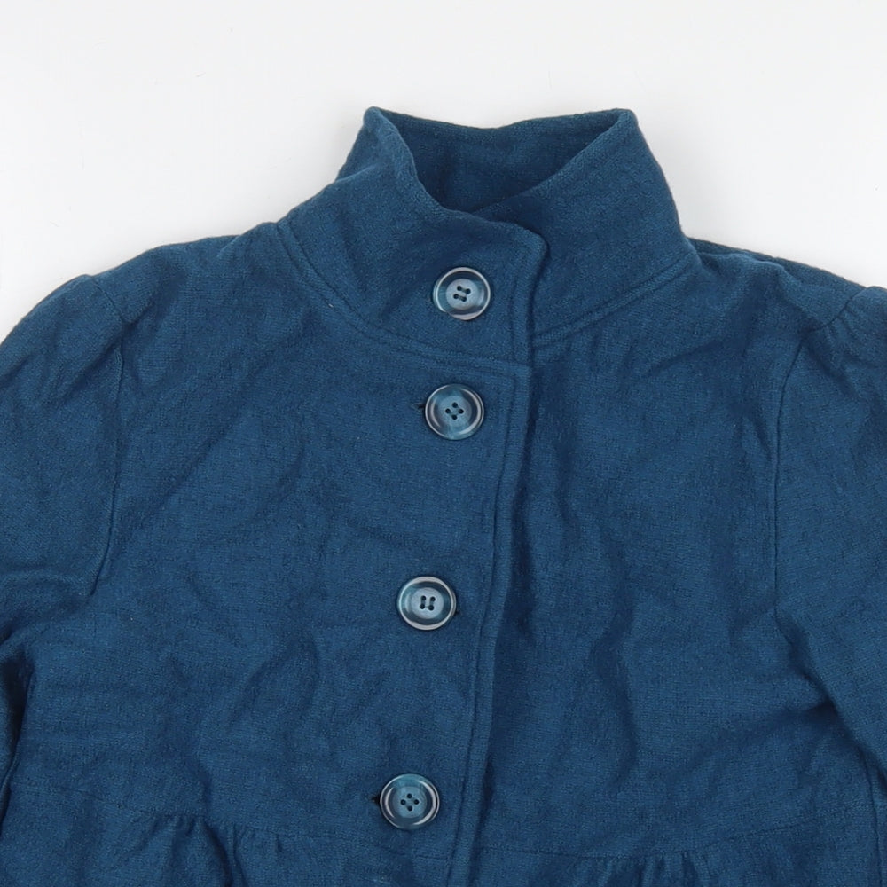 Womens UK Size 8 Debenhams Blue Overcoat