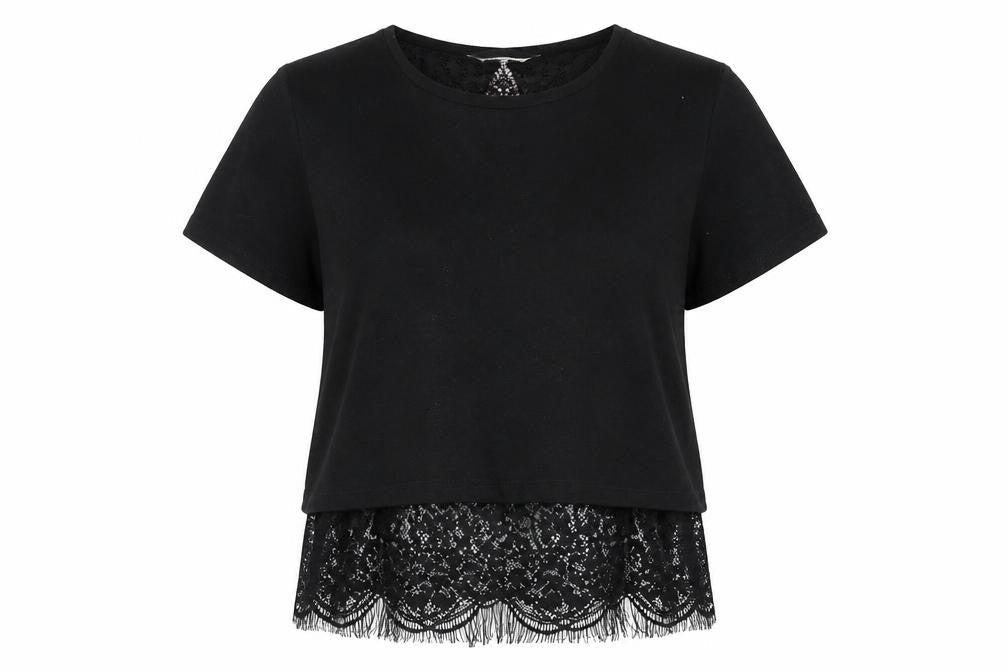 Womens UK Size 10 Miss Selfridge Black Basic T-Shirt