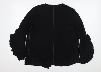 Womens UK Size 12 monari Black Kimono Blouse