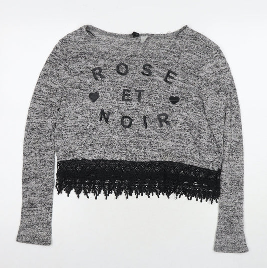 Womens UK Size M Divided by H&M Grey Pullover Jumper
