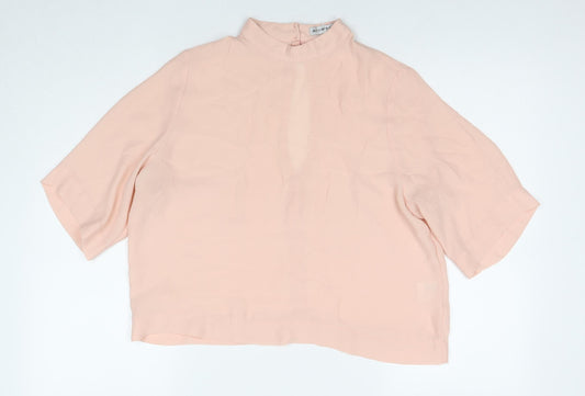 Light Before Dark Womens Beige Polyester Basic T-Shirt Size M Round Neck