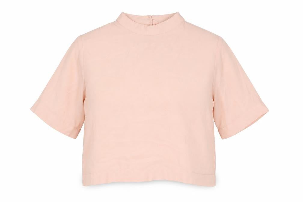Womens UK Size M Light Before Dark Beige Basic T-Shirt