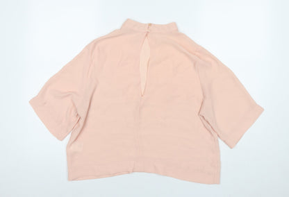 Light Before Dark Womens Beige Polyester Basic T-Shirt Size M Round Neck