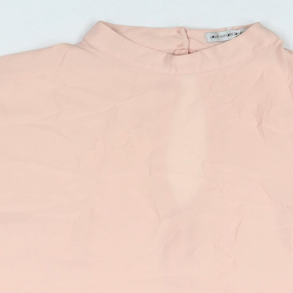 Light Before Dark Womens Beige Polyester Basic T-Shirt Size M Round Neck