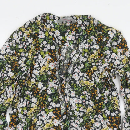 Dorothy Perkins Womens Multicoloured Floral Viscose Shirt Dress Size 10 Collared Button