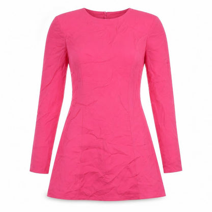 Bershka Womens Pink Polyester A-Line Size XS Round Neck Button - Shoulder Pads