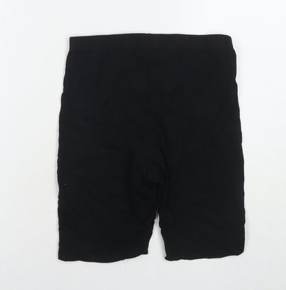 Lipsy Womens Black Cotton Compression Shorts Size 10 L7 in Regular Pull On