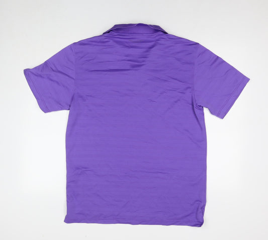 Aston Martin Mens Purple Polyester Polo Size M Collared Pullover - Logo