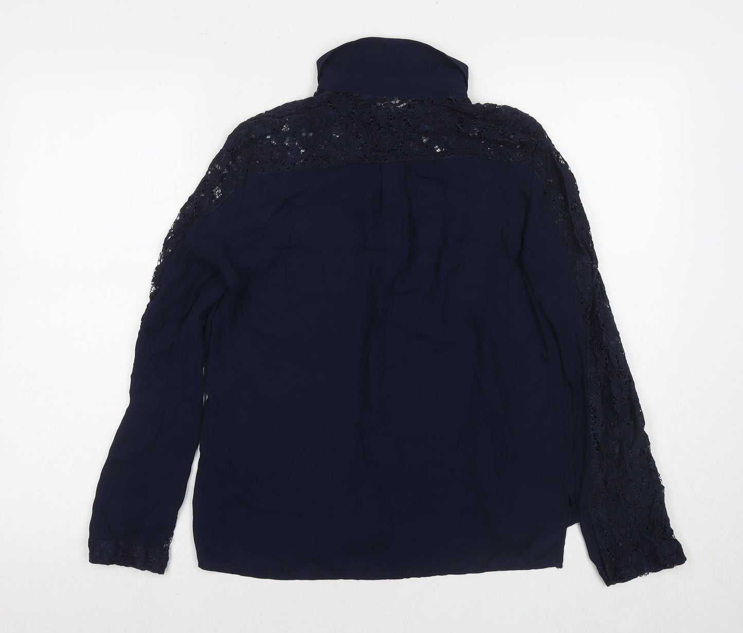 Womens UK Size M Zara Blue Basic Button-Up