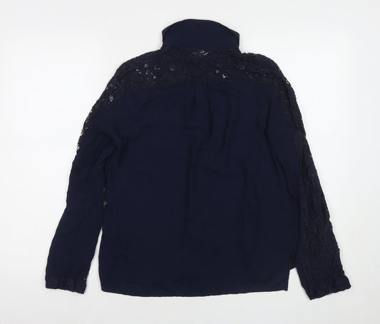 Womens UK Size M Zara Blue Basic Button-Up