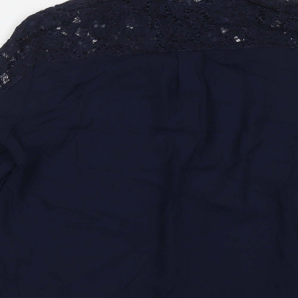 Womens UK Size M Zara Blue Basic Button-Up