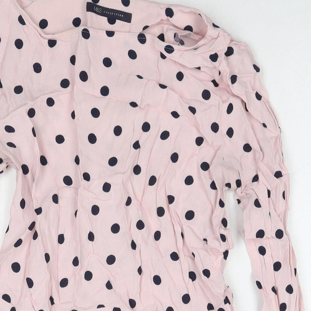 Womens UK Size 8 Marks and Spencer Pink Basic Blouse