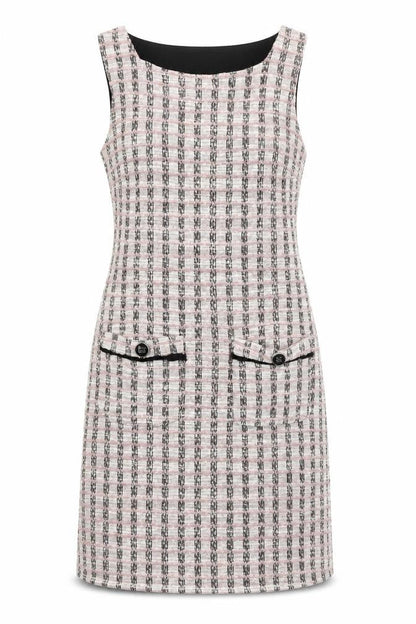 Dorothy Perkins Womens Beige Check Polyester A-Line Size 8 Round Neck Pullover