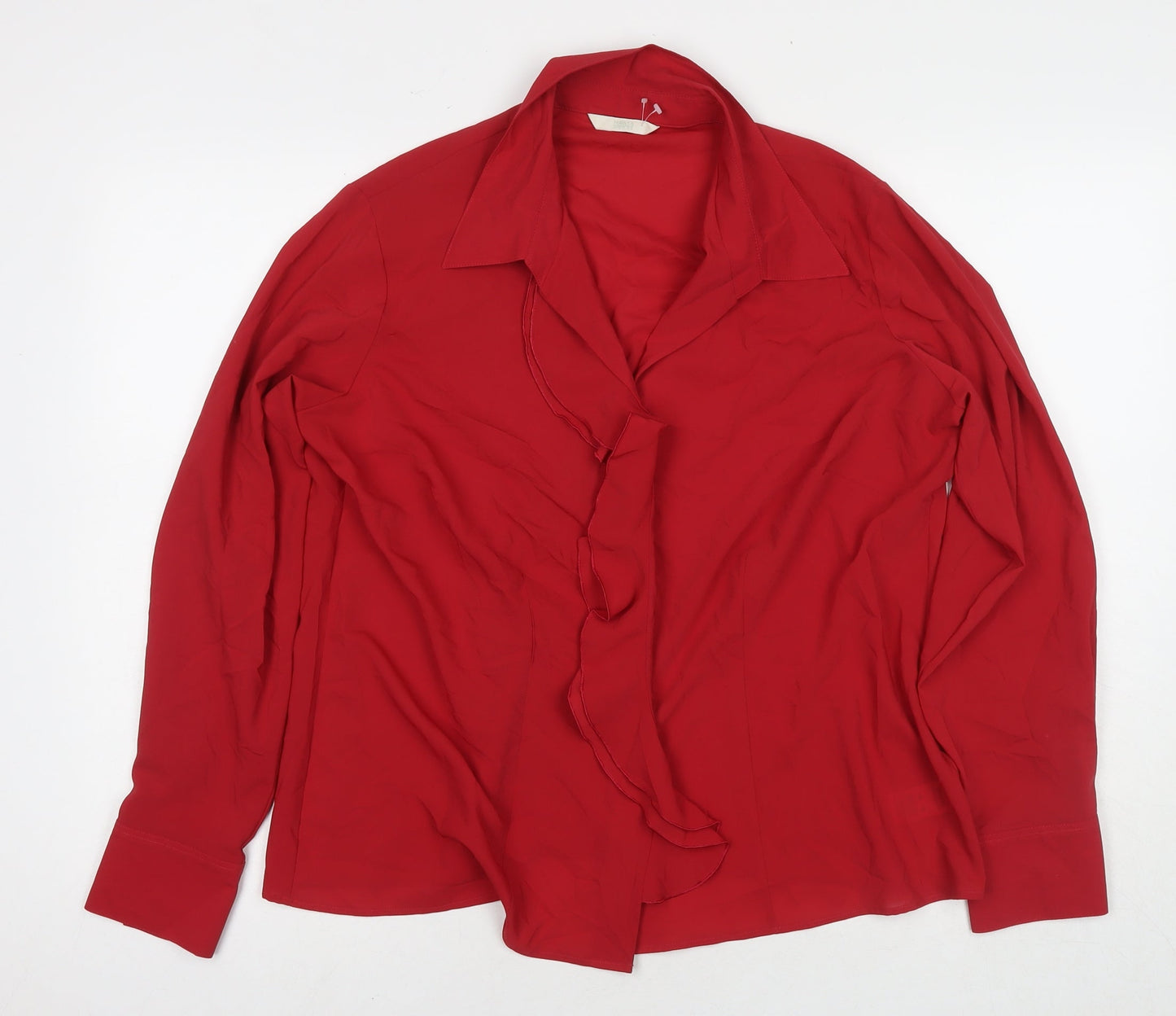 Womens UK Size 18 Marks and Spencer Red Basic Button-Up